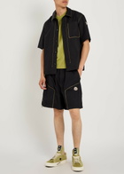 Moncler Logo Contrast-stitch Cotton-poplin Shorts Black