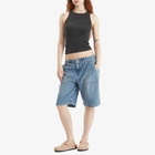 Good American Women's Lite Linen Bermuda Short in Indigo