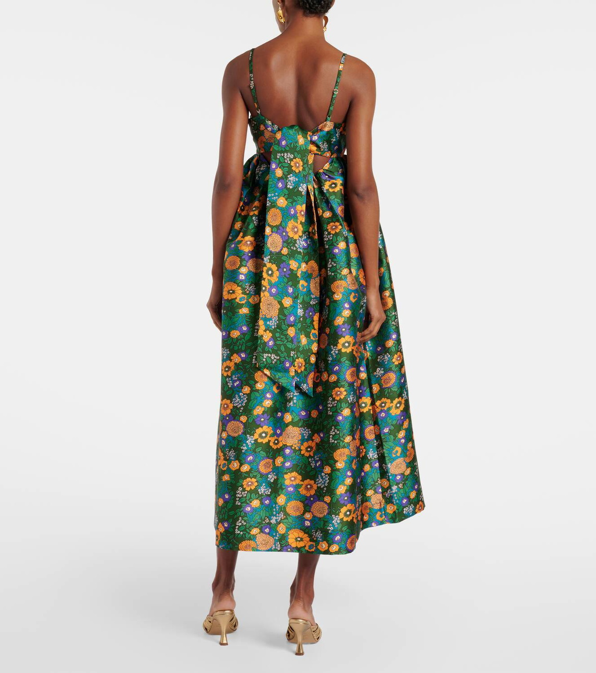 strapless open back dress Black Open Back Midi Dress S
