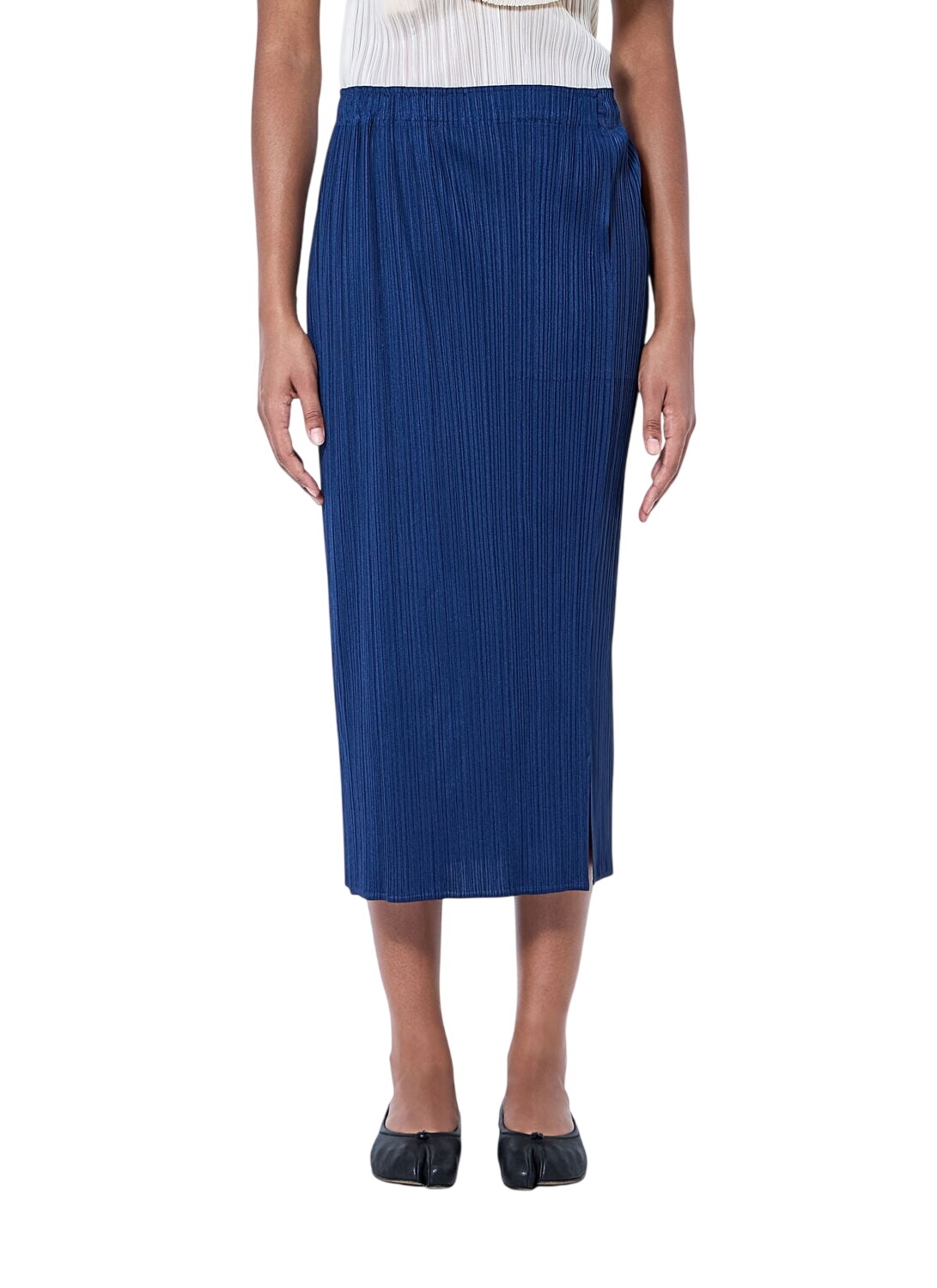 PLEATS PLEASE ISSEY MIYAKE Gray Cosmic Rays Midi Skirt Pleats