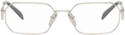 Prada Eyewear Silver Rectangular Glasses