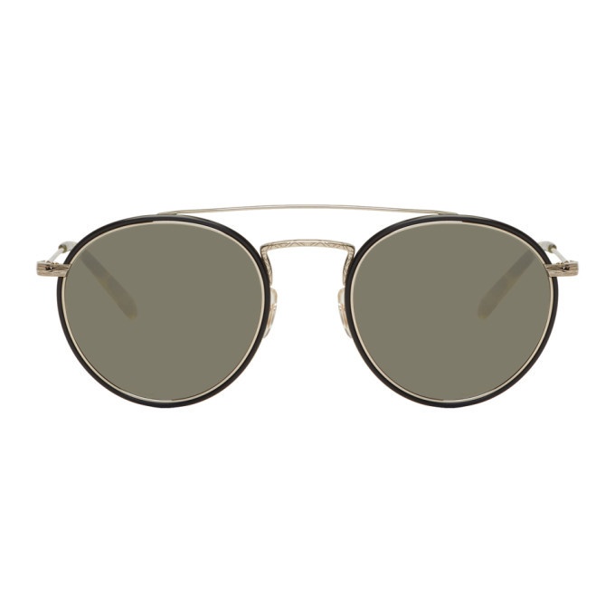 Photo: Oliver Peoples Gold and Black Ellice Sunglasses