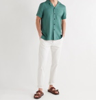 FRESCOBOL CARIOCA - Camp-Collar TENCEL Shirt - Green