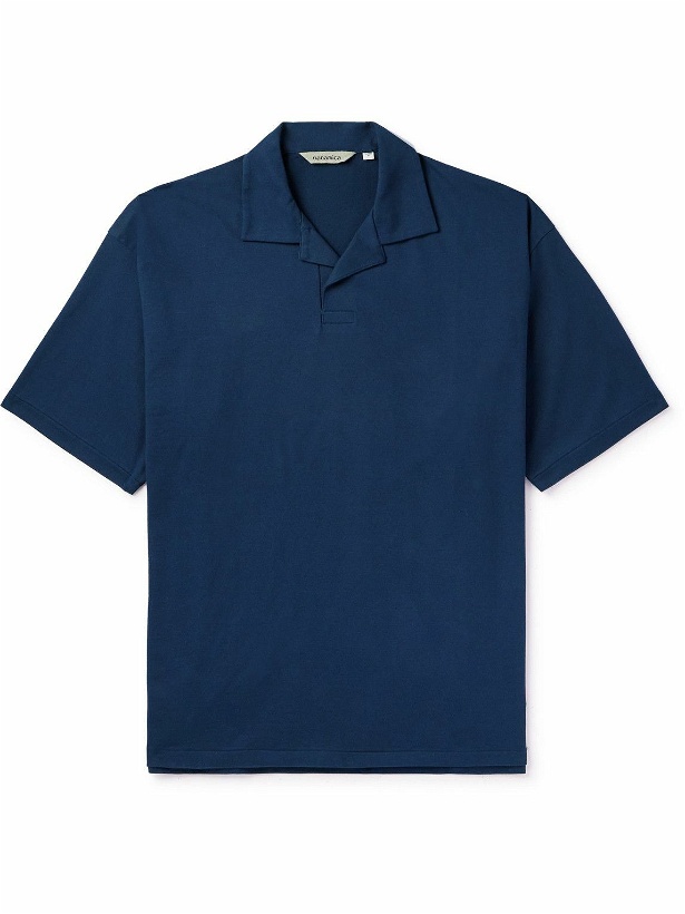 Photo: nanamica - Cotton-Blend Jersey Polo Shirt - Blue