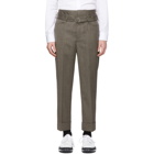 Neil Barrett Brown Wool Slim Tube Trousers