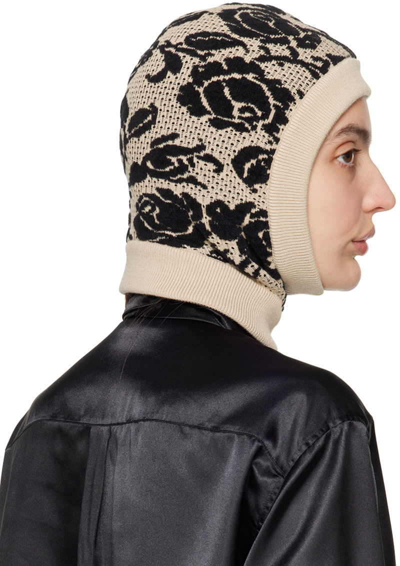 Ernest W. Baker Beige Rose Jacquard Balaclava