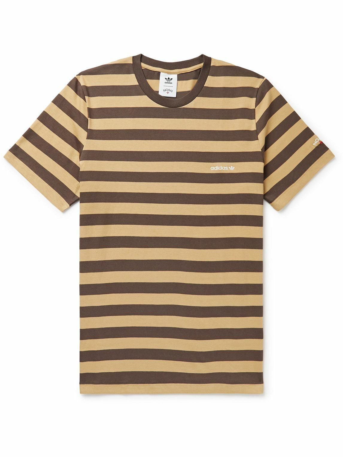 adidas Consortium - Noah Logo-Embroidered Striped Cotton-Jersey T-Shirt ...