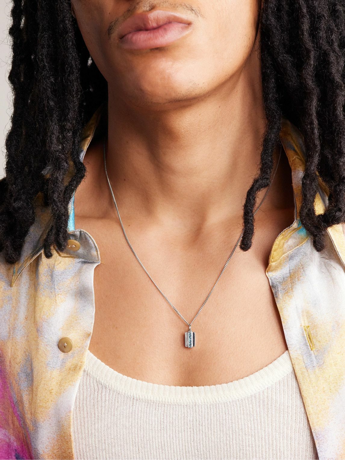 Miansai - Vertigo Silver Blue Topaz Pendant Necklace Miansai