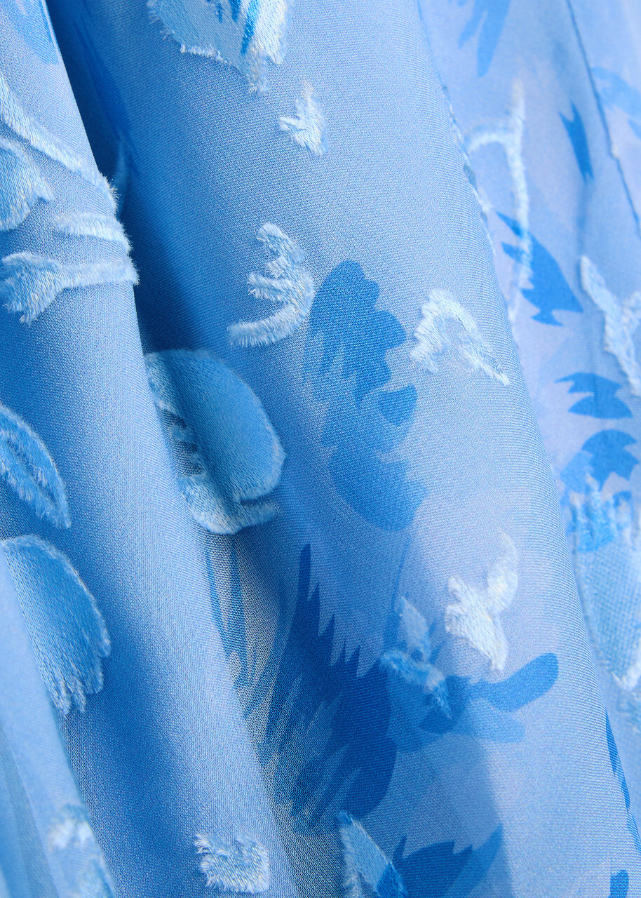 Rixo Meadow Devoré Silk-blend Maxi Dress Blue