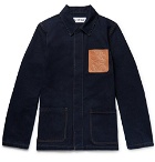 Loewe - Leather-Trimmed Denim Chore Jacket - Men - Dark denim