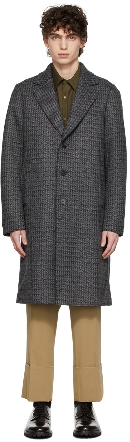 Photo: Harris Wharf London Grey Wool Double-Faced Coat