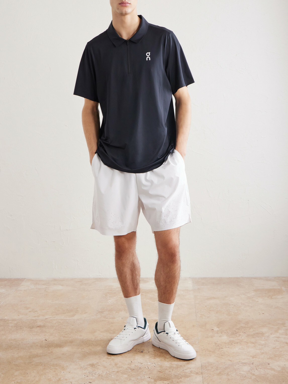 On - Court Logo-Printed Shell Polo Shirt - Black