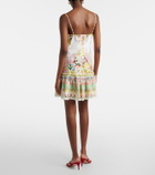 Camilla Bow-detail floral cotton minidress