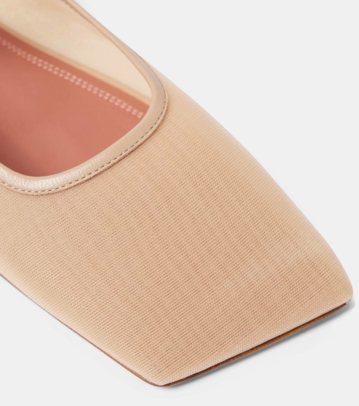 Amina Muaddi Ane embellished mesh ballet flats Amina Muaddi