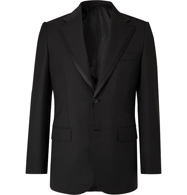 Photo: Brioni - Slim-Fit Grosgrain-Trimmed Virgin Wool Tuxedo Jacket - Black