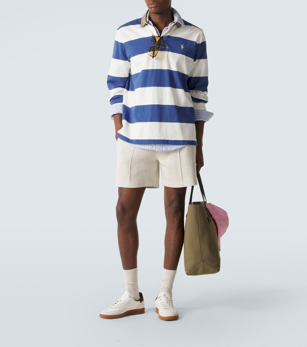 Polo Ralph Lauren Suede-trimmed leather sneakers