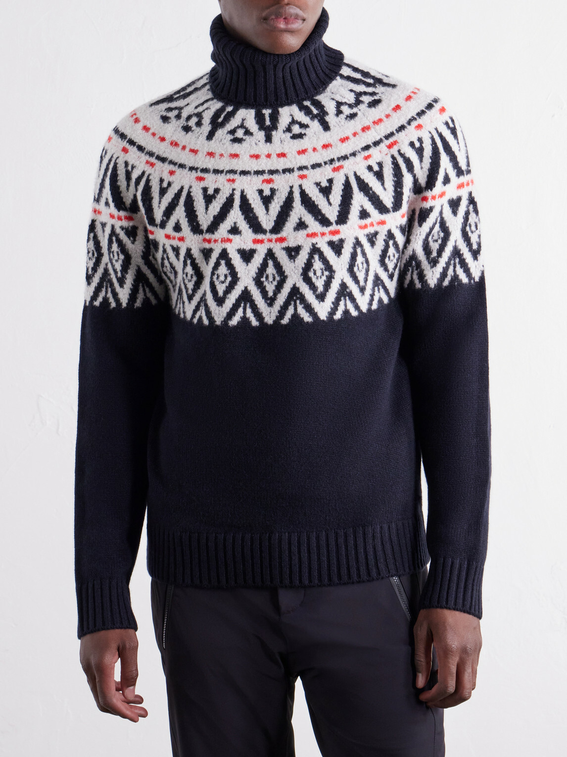 BOGNER - Roxter Fair Isle Jacquard-Knit Cashmere Rollneck Ski Mid-Layer - Blue