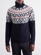 BOGNER - Roxter Fair Isle Jacquard-Knit Cashmere Rollneck Ski Mid-Layer - Blue
