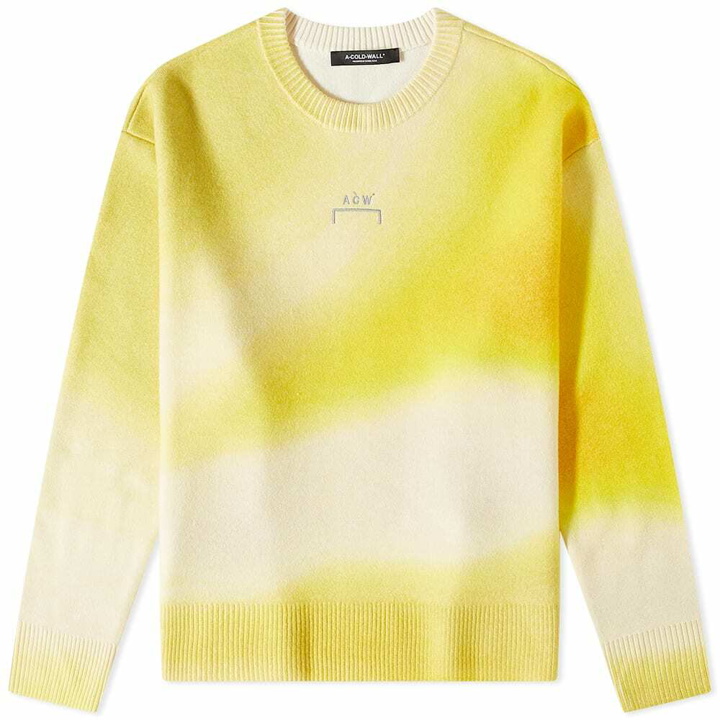 Photo: A-COLD-WALL* Men's Gradient Crew Knit in Tuscan Yellow