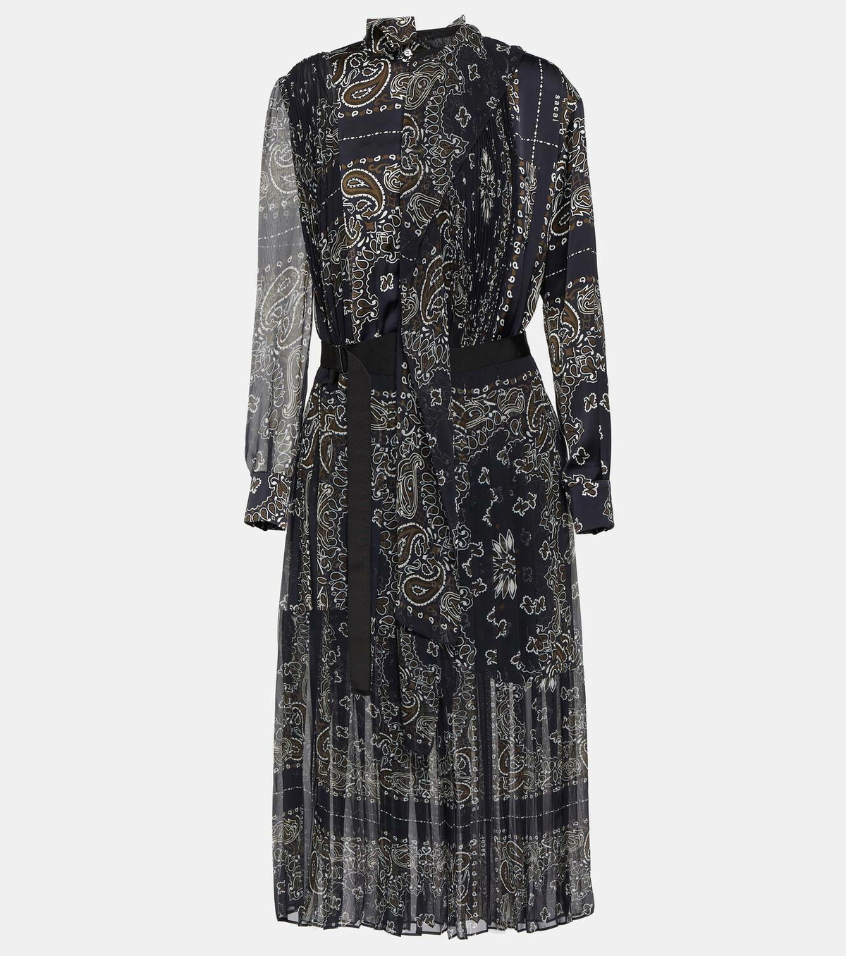 【sacai】Dress SACAI Bandana-Print High-Neck Silk Midi Dress - Bergdorf Goodman