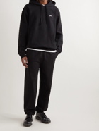 Stussy - Logo-Embroidered Cotton-Jersey Hoodie - Black