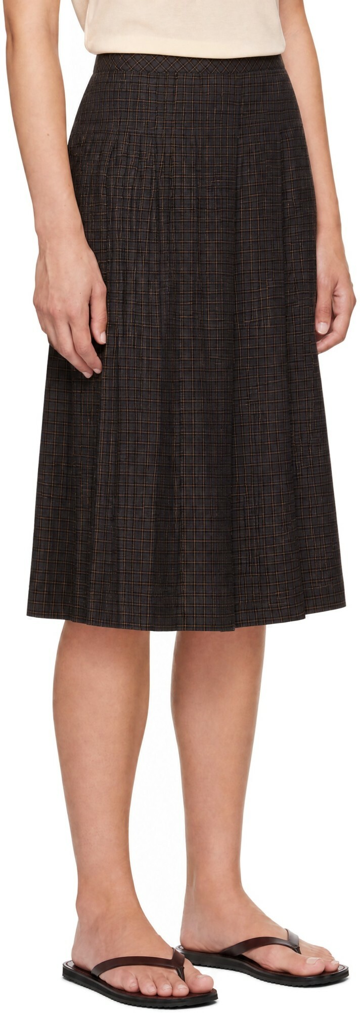 YMC Gray Rosetta Midi Skirt