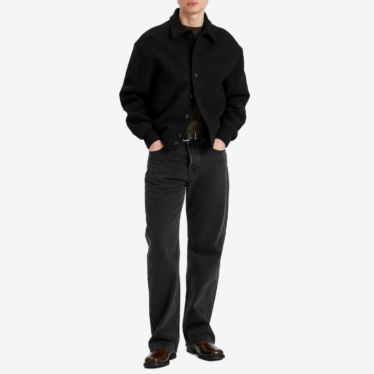 Jacquemus Men's Felt Bomber Jacket in Black