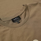 A.P.C. Men's VPC Colour Logo T-Shirt in Khaki/Grey
