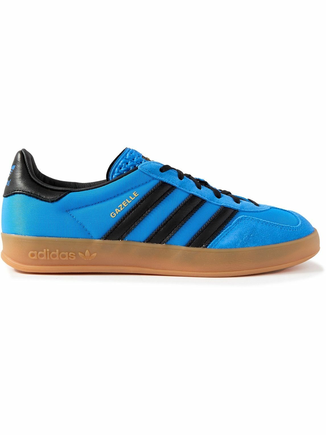 Photo: adidas Originals - Gazelle Indoor Suede and Leather-Trimmed Mesh Sneakers - Blue