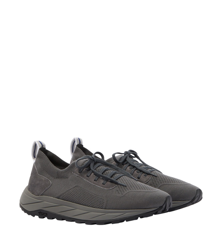Photo: Fedeli Knitted suede-trimmed sneakers