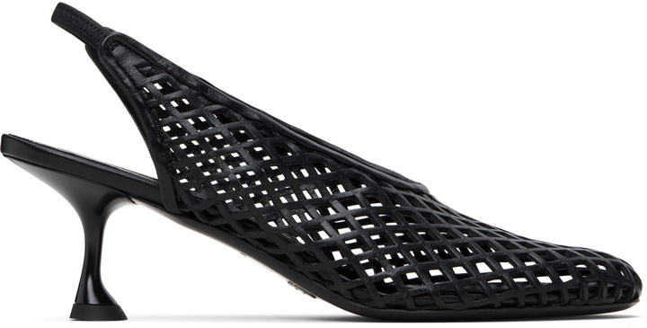 Photo: Proenza Schouler Black Tee Perforated Slingback Heels