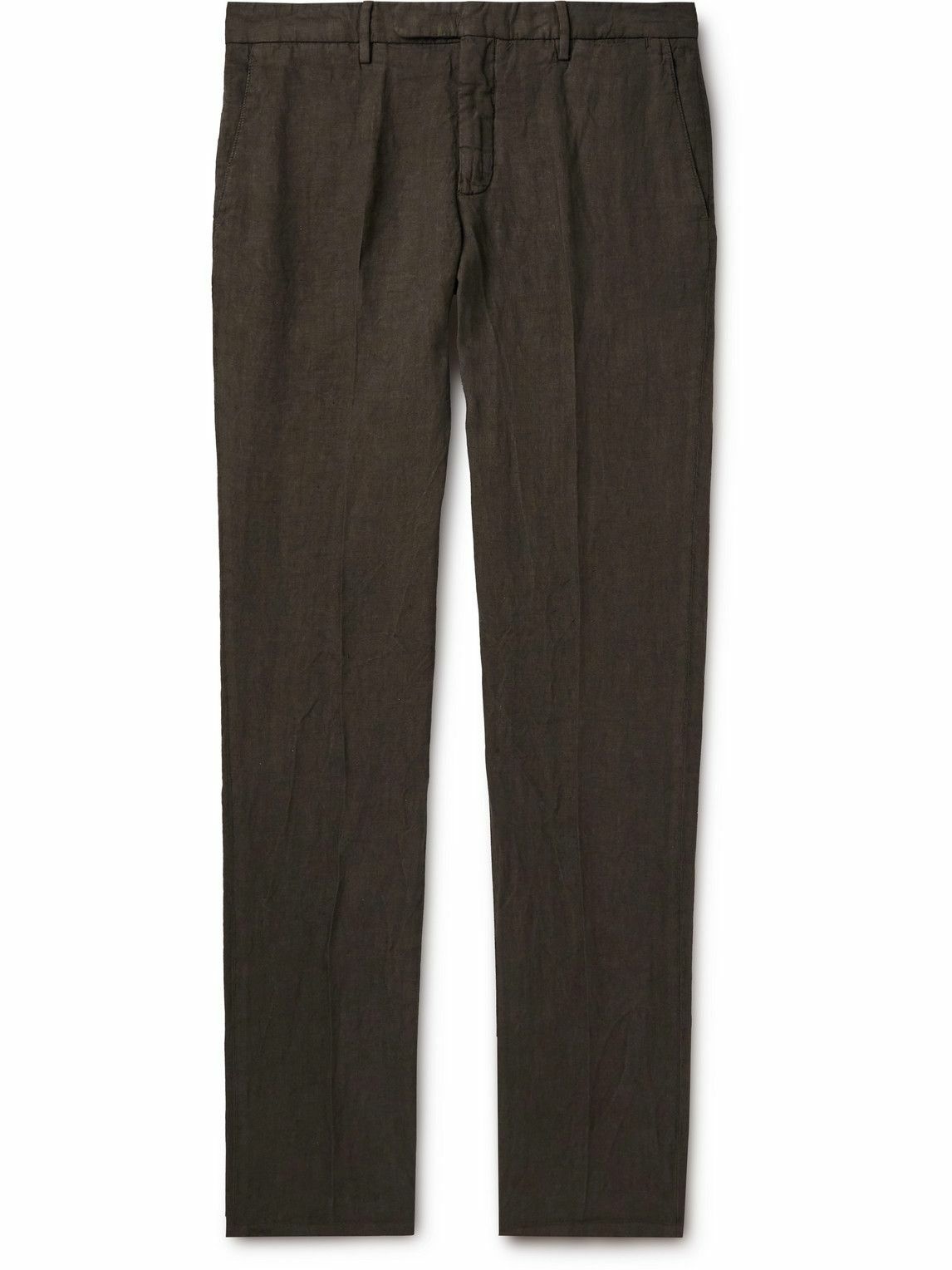 Photo: Boglioli - Straight-Leg Pleated Garment-Dyed Linen Trousers - Brown