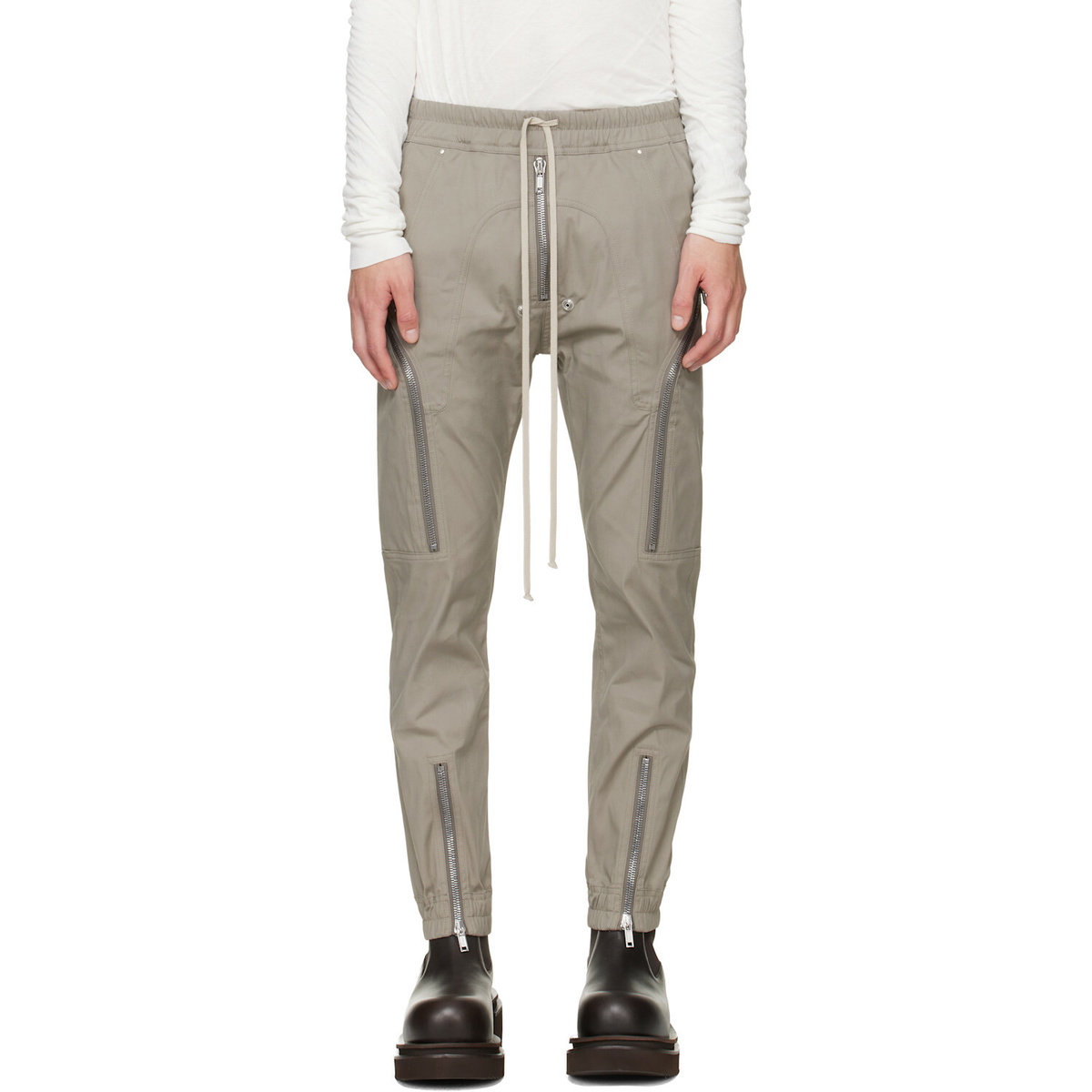 Rick Owens Gray Tower Heizer Cargo Pants