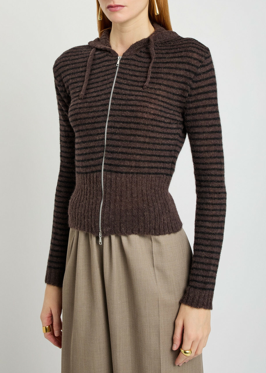 Our Legacy Compact Striped Brushed Alpaca-blend Jumper Brown