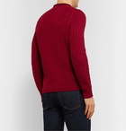 Loro Piana - Slim-Fit Cable-Knit Baby Cashmere Mock-Neck Sweater - Red