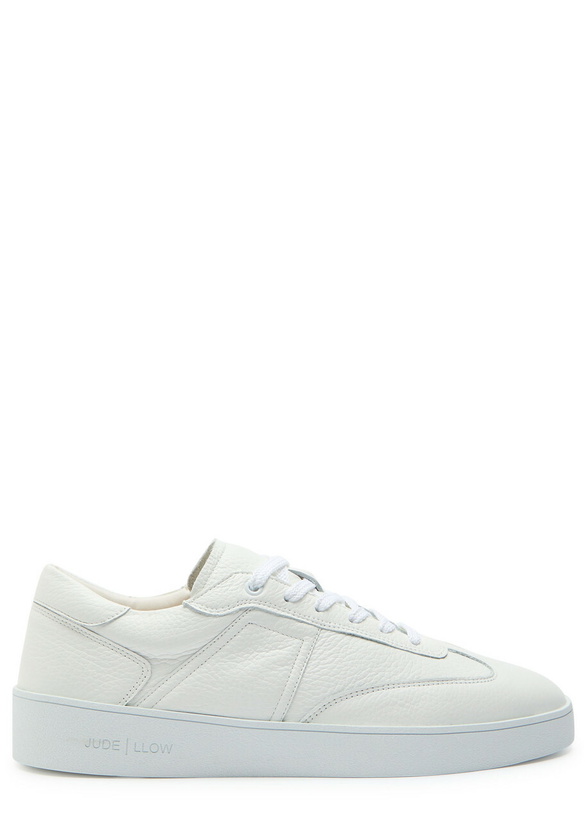 Photo: Jude Llow Pierre Panelled Grained Leather Sneakers White