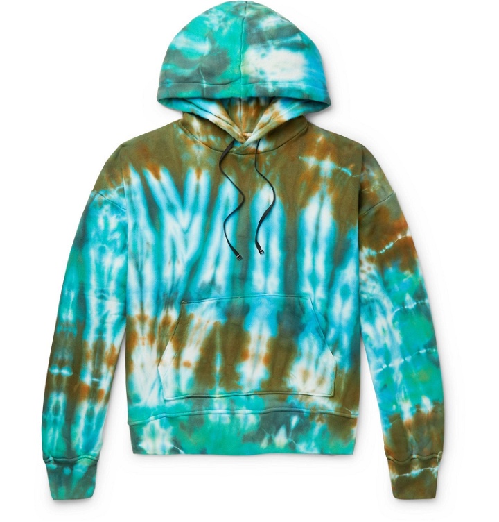 Photo: AMIRI - Oversized Tie-Dyed Loopback Cotton-Jersey Hoodie - Blue