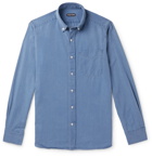 TOM FORD - Slim-Fit Button-Down Collar Cotton and Lyocell-Blend Shirt - Blue
