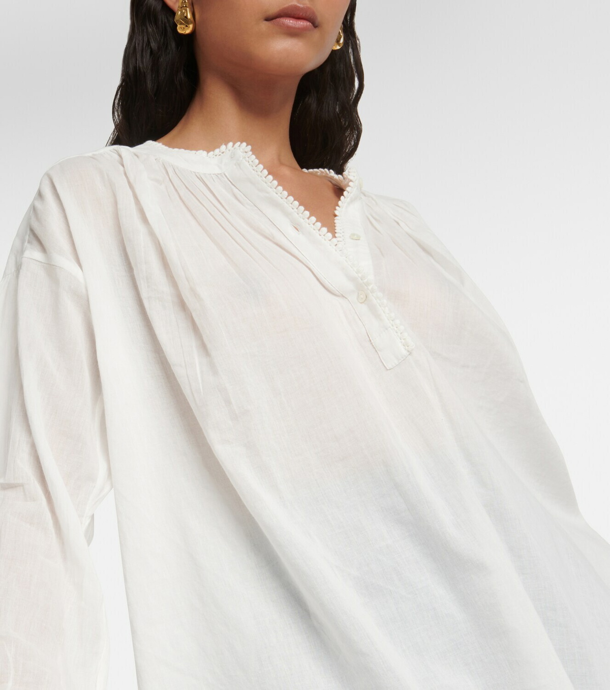 Nili Lotan Marcel oversized cotton voile top