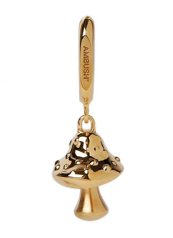 Photo: Small Mushroom Charm Earrings in Gold