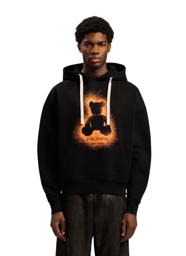 Photo: Palm Angels Spray Bear Loose Hooded Sweatshirt