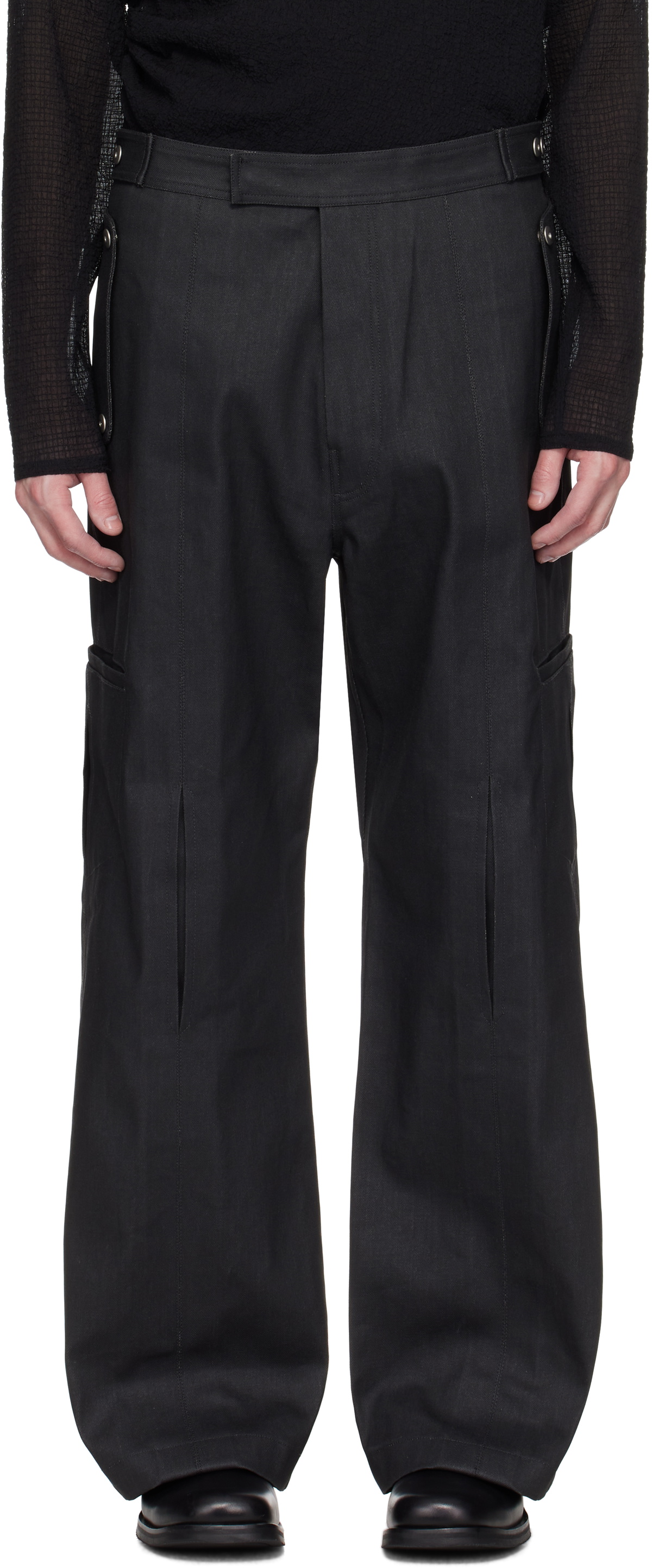 Omar Afridi Brown Panelled Bontan Cargo Pants Omar Afridi