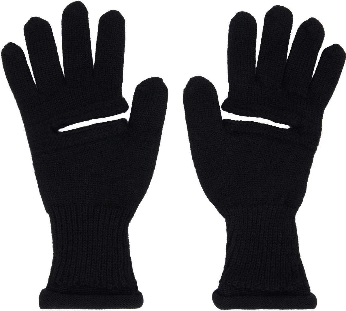 ISSEY MIYAKE Black Chunky Wool ACC Gloves