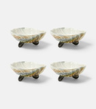 Bordallo Pinheiro Oyster & Scallops set of 4 ceramic bowls