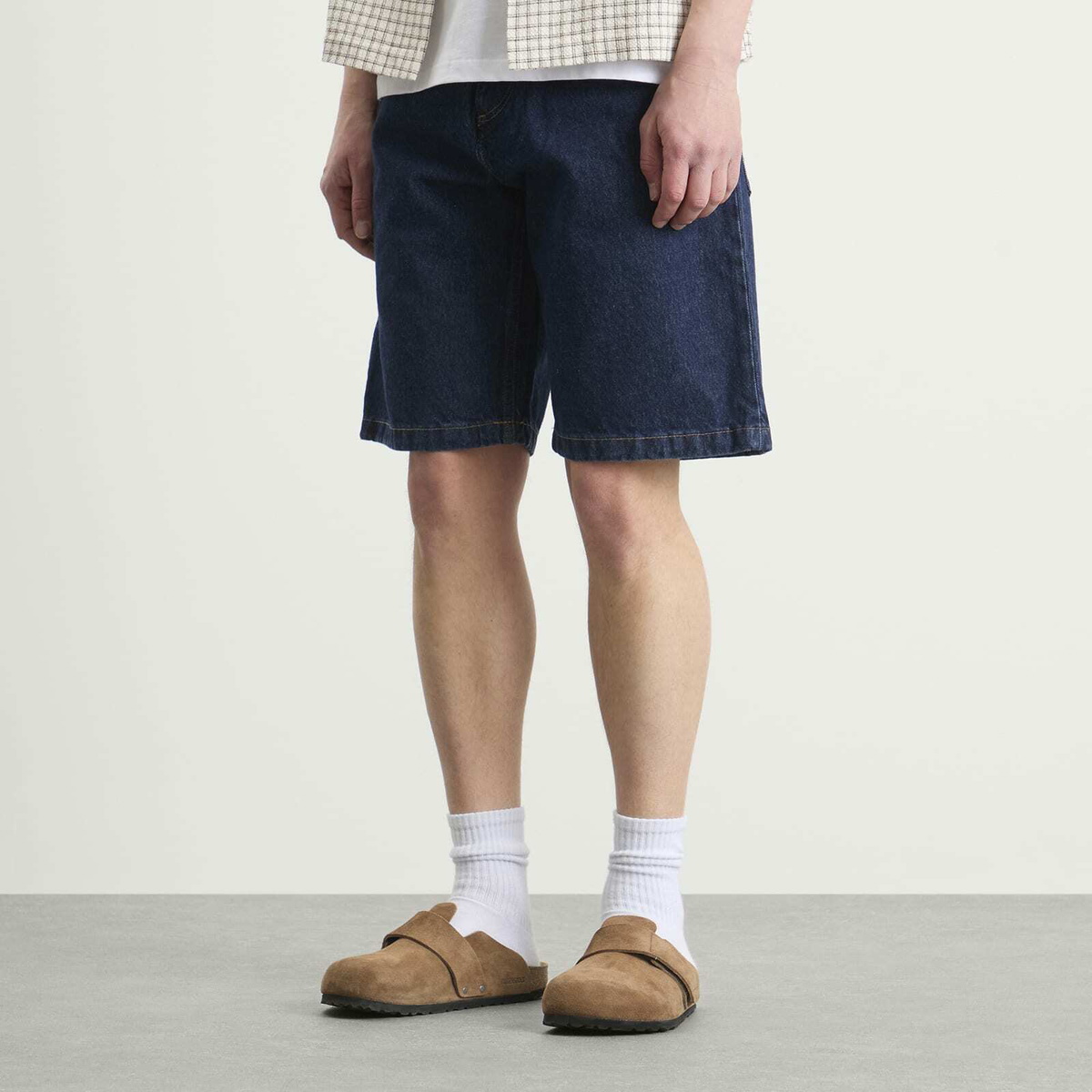 Edwin Men's Worker Short in Mid Marble Wash