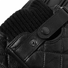 Barbour Men's Quilted Leather Glove in Black