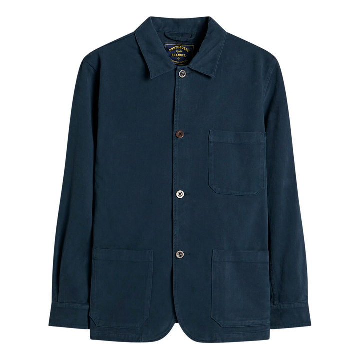 Photo: Portuguese Flannel Men's Labura Chore Jacket in Navy