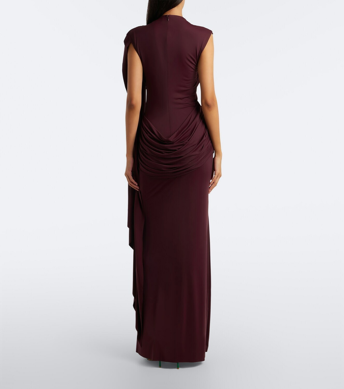 De La Vali Draped jersey gown