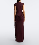 De La Vali Draped jersey gown