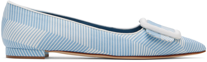 Photo: Manolo Blahnik Blue & White Maysale Ballerina Flats